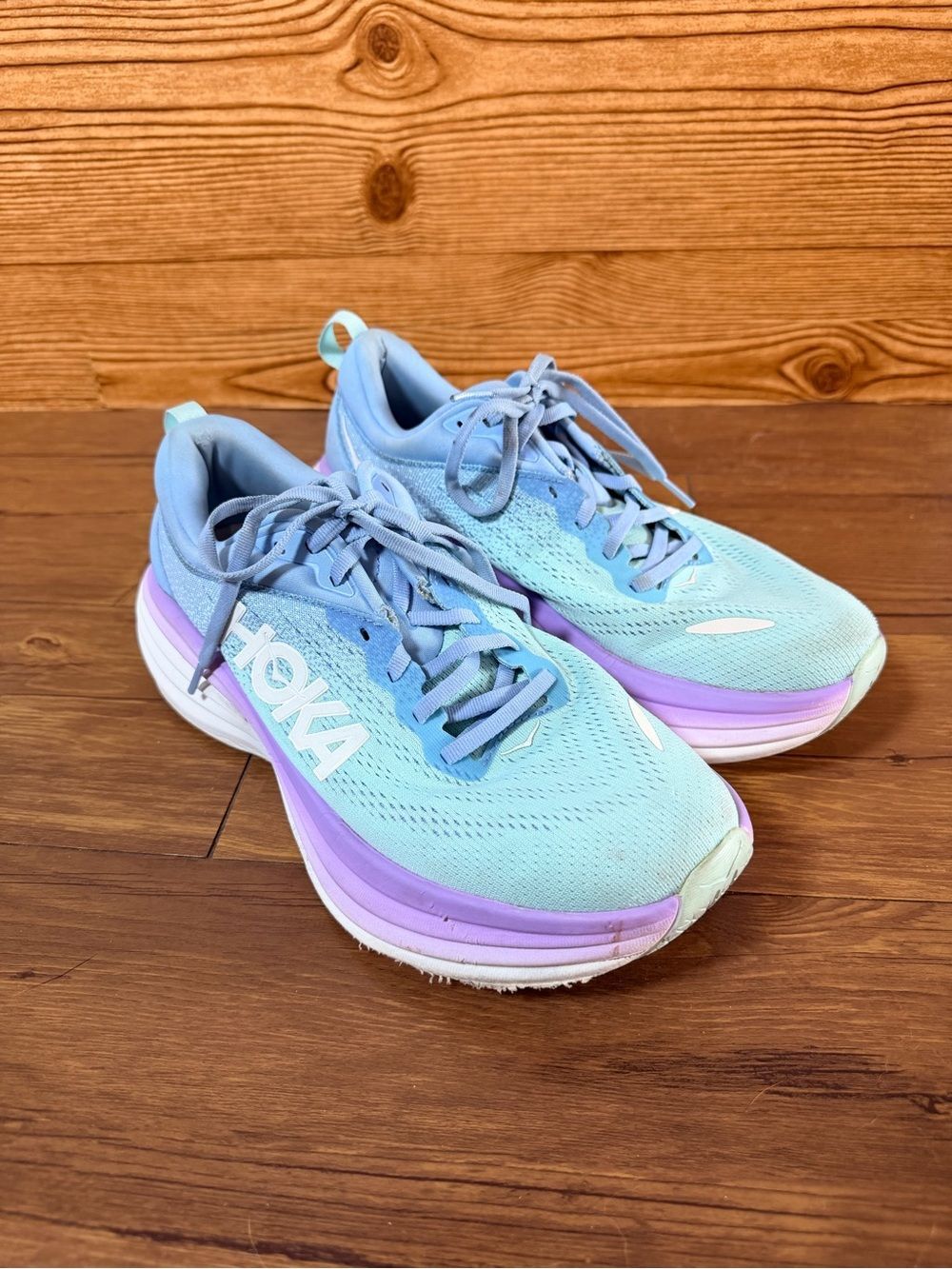 Hoka Womens Bondi 8 Shoes Size 9.5 Airy Blue Sunlit Ocean *